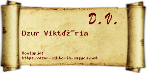 Dzur Viktória névjegykártya